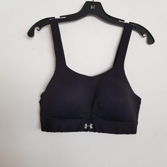 Under Armour Black Eclipse High Impact Sports Bra Hook And Loop Back Closure - Picture 5 of 16